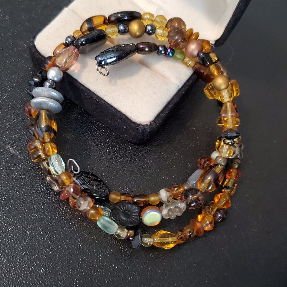 Wrap Glass Bead Strand Bracelet Casual Women Style